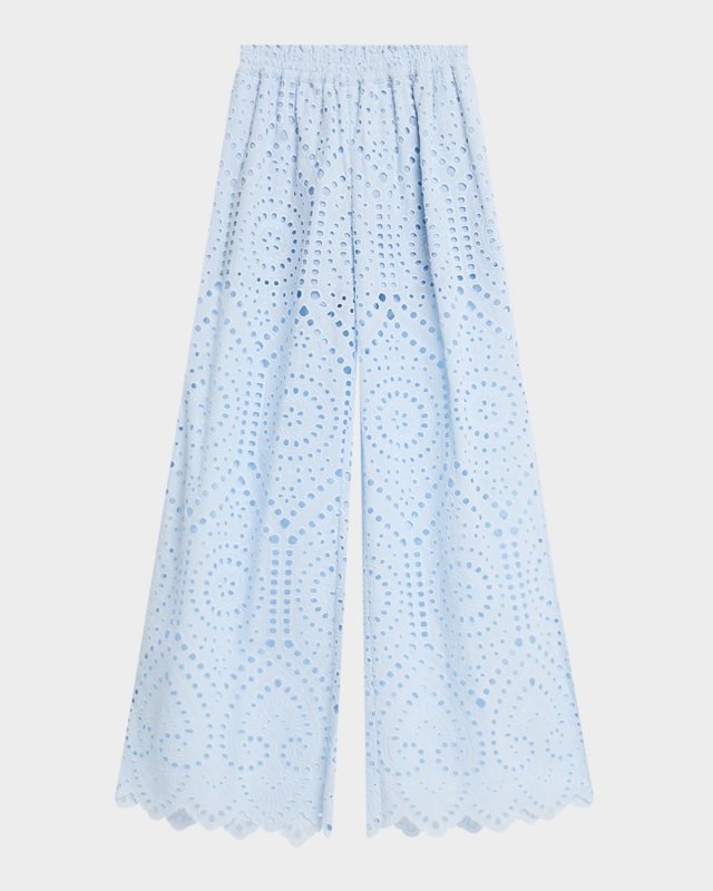 Connie Wide-Leg Eyelet Pants